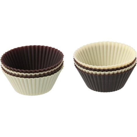 Fackelmann, set 8 pirottini cm 5x2 in silicone, per muffin, resistenti fino a 230°