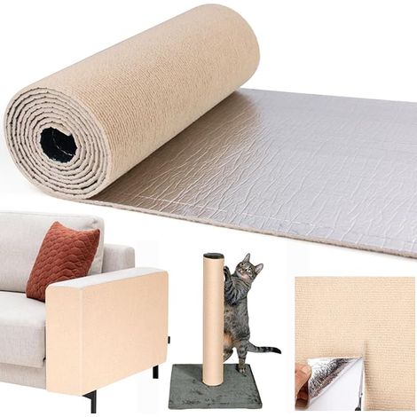 Tapis Griffoir pour Chat 200 x 40cm Kaki, Grattoir Chat Canapé, Tapis à Gratter Autocollant pour Chat Trimmable, DIY Protege Canape Griffe pour Protège Canapés Meubles Porte Mur (1/4)
