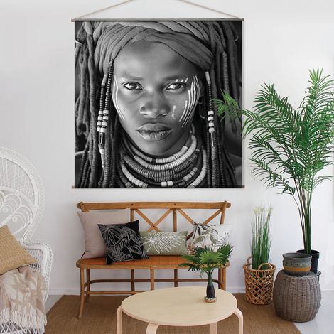 Toile murale femme Noir 150x150 cm (1/2)