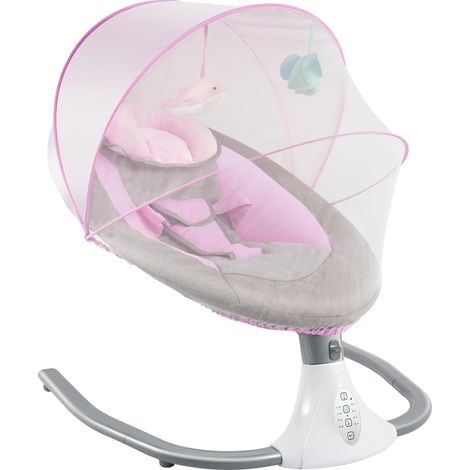 Fauteuil à bascule, port de chargement USB, fonction de balancement automatique, rose (1/2)
