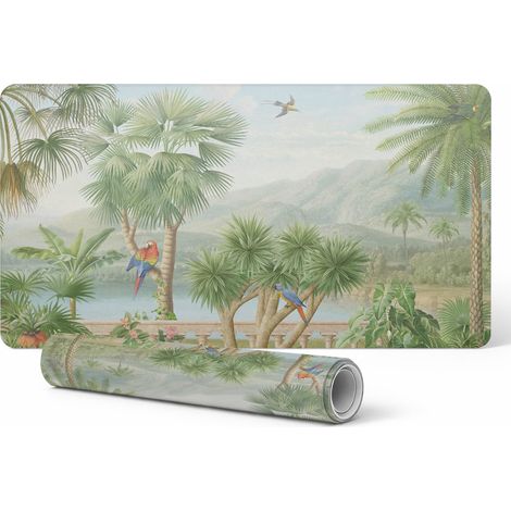 Alfombrilla protectora para encimeras de oficinas, empresas y lugares de trabajo, paisaje tropical, 90 x 45 cm.