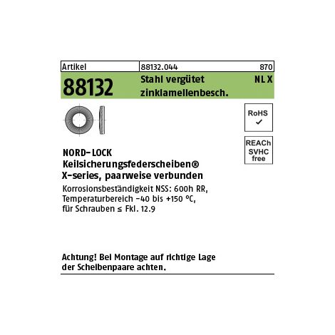 Reyher ART 88132 Nord-Lockx-series Scheiben NLX6 (6,3x10,8x1,8) flZnnc flZn (1/2)