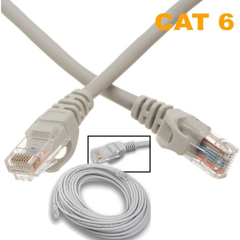 TrAdE Shop Traesio - Cavo Rete Lan 30 Mt Prolunga Cat-6 Per Modem Router Computer Ethernet Plug Rj45 -