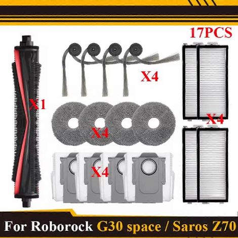 Reinigungszubehör für den Roborock Saros Z70/G30 Staubsauger: verwicklungsfreie Hauptbürste, Seitenbürste, Filter, Reinigungstuch, Staubbeutel (1/5)