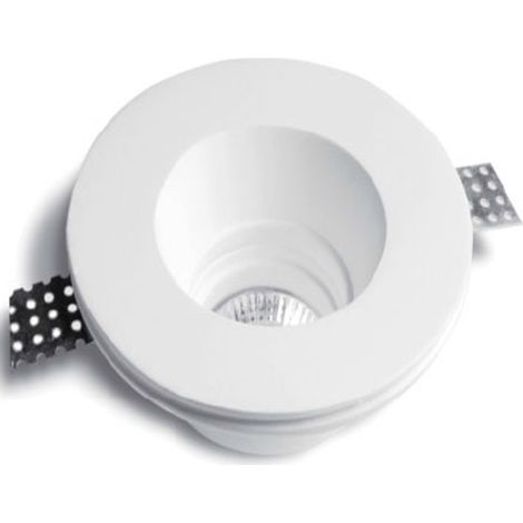 TRADE SHOP - Porta Faretto Fisso In Gesso Ad Incasso Per Lampade A Led Tondo A Scomparsa 10cm -