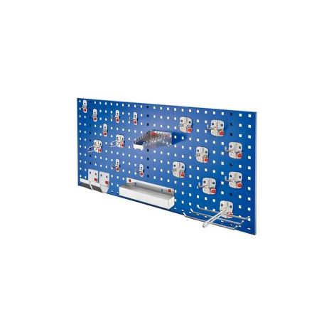 Kappes ®RasterPlan by ABAX Einsteigerset 7 1x Lochplatte 1000x450mm 1x Werkzeughaltersortiment 21-teilig Enzianblau RAL 5010 (1/3)