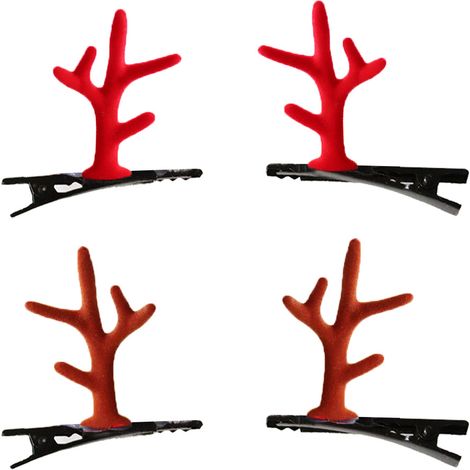 Pinces À Cheveux Noël - Accessoires Cerf En Plastique - Pour Fête Et Célébration - Lot De 2 (1/5)