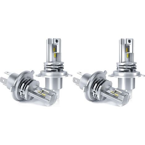 H4 LED-Lampe, 6500K Weiß, für 12V-24V-Autoscheinwerfer, Fern-/Abblendlicht-Umrüstsatz (4 Stück). (1/5)