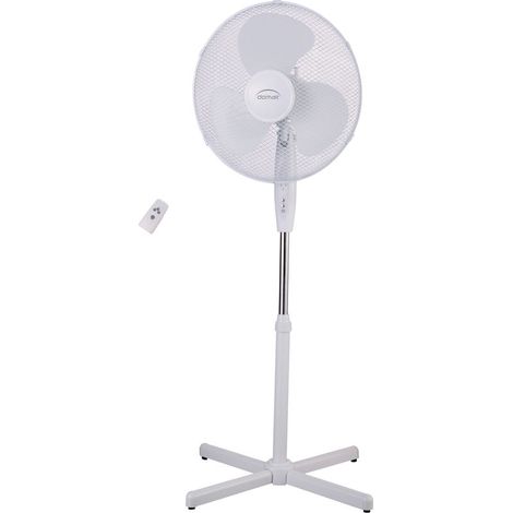 Ventilateur sur pied - HOMCOM - oscillation à 80°, hauteur réglables, 4 vitesses, minuterie 10H - 40 x 40 x 118,5 cm - ABS - blanc