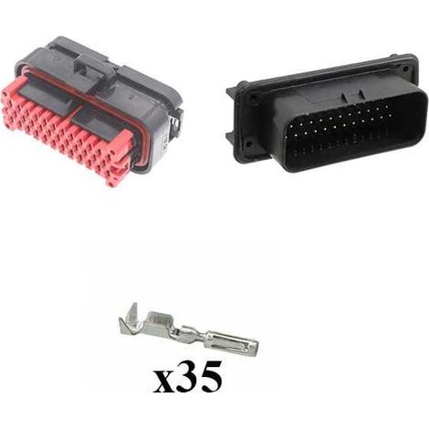 Kit Connettore Ampseal Maschio Femmina 35 Vie Nero da circuito stampato 90°