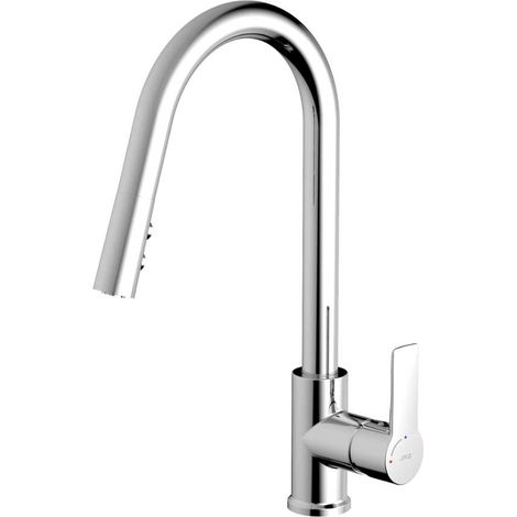 Jika Ponta Style - Grifo de fregadero con ducha extraíble, Cold Start, cromado H3512H10044601 (1/2)