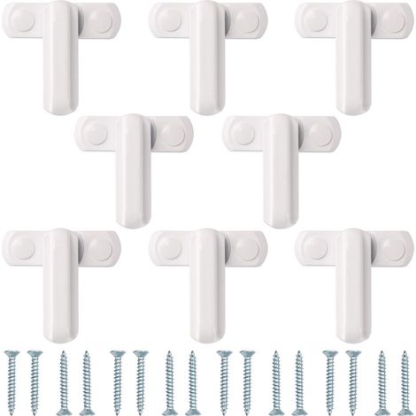 AIDUCHO 8pcs Sash Jammer Strong Alliage De Zinc Alliage De Sécurité Supplémentaire Serrures Sash Blocker Jammer Pour Diverses Portes Upvc/Pvc Et Windows Et Sécurité À La Maison-Blanc (1/4)