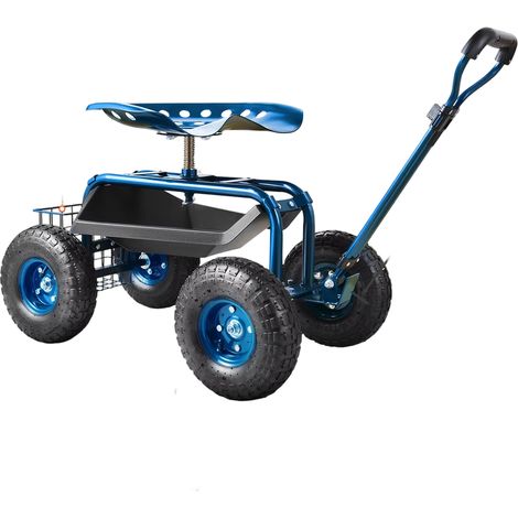 Chariot de jardin   — Siège de travail à roulettes, chariot de jardinage, siège pivotant à 360 degrés, scooter avec fonction de direction (1/5)