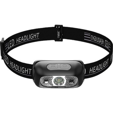 Linterna frontal recargable y potente con 5 modos de iluminación, resistente al agua IPX4, linterna frontal LED portátil con luz roja para pesca, camping, ciclismo y senderismo. (1/4)
