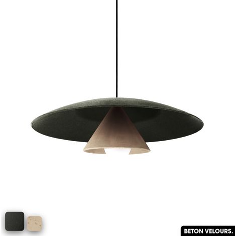 Lampe de suspension en béton velours - OLEMI VELVET CONCRETE OLIVE - SABLE (1/3)