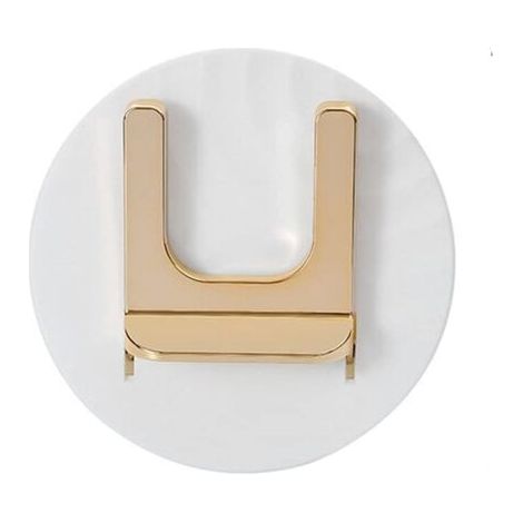 Porte sèche cheveux, support de sèche-cheveux pliable sans perçage(platine) (1/5)