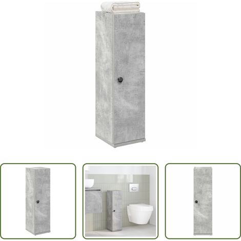 vidaXL Toilettenpapierhalter - Badezimmerschrank mit Rollenhalter Betongrau 20,5x22x72 cm (1/5)