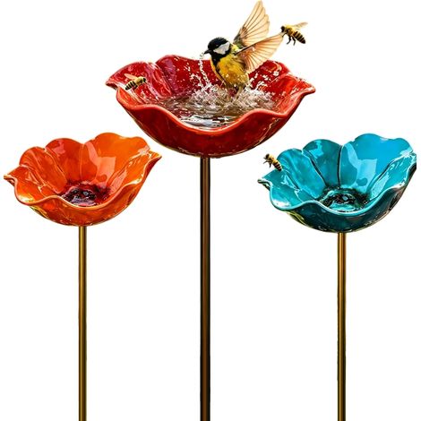 Comedero Para Aves - Comedero Para Insectos Y Abejas - Soporte De Metal Para Jardín - Resistente Al Frío - 3 Unidades (1/5)