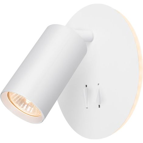 Applique Videx bianca LED 5W calda, spot GU10, 2 interruttori
