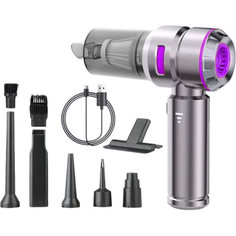 Aspirateur à main sans fil rechargeable de 16 000 Pa, puissant aspirateur de voiture à 3 niveaux, mini-aspirateur robuste pour le nettoyage des poils de voiture, de maison et d'animaux. (1/5)