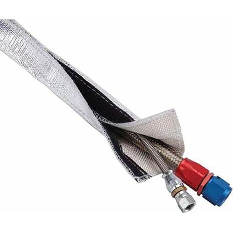 1M Bouclier Thermique en Tissu de Fibre de Verre, Gaine de Tuyau en Fil Isolé Tuyau Aluminisé et Tuyau Argenté Protection de Fil Barrière Gaine Thermique (15 mm) (1/5)