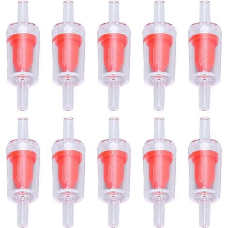 Lot de 10 clapets anti-retour 4 mm PP pour pompe à air et aquarium (rouge) (1/5)