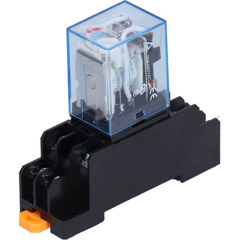 Relais électromagnétiques 8 broches LY2NJ avec socle et voyant lumineux pour moteurs industriels, 10A AC 110V, interrupteur de puissance fiable (1/5)