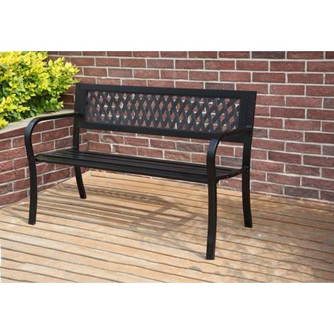 BIRCHTREE Garden Bench Steel Lattice Style C072 Black