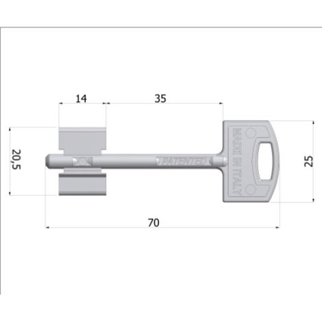CHIAVE GREZZA SECURMAP14 GAMBO 35MM SECUREMME Q.TA 10