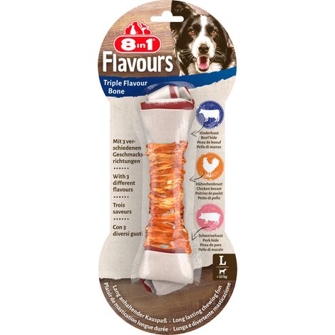 8in1 Flavours Kauknochen Triple Flavour L Soft Snack