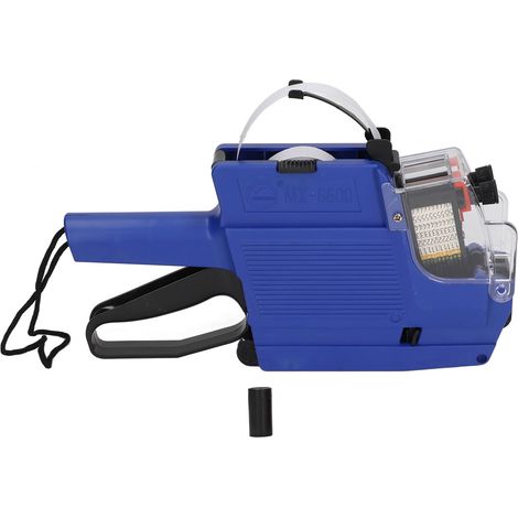 Pistolet Étiqueteur 10 Chiffres 2 Lignes pour Bureau Magasin Outil d'Étiquetage Bleu (1/5)