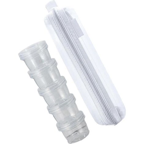 Boîte à épices empilable 5x, transparente, idéale pour le camping et les pique-niques. Rangement facile pour vos épices en extérieur.-white