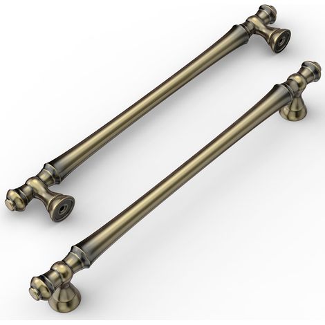 6 Pièces Poignées de Meuble Bronze Vert Vieilli Entraxe 192mm en Alliage de Zinc avec Vis pour Cuisine Tiroirs Armoires UK0017 (1/5)