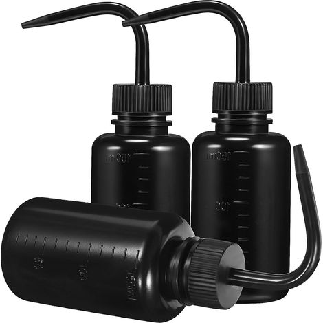 Plastique PE Flacon de Lavage Souple Lot de 3 150ml, Noir (1/5)