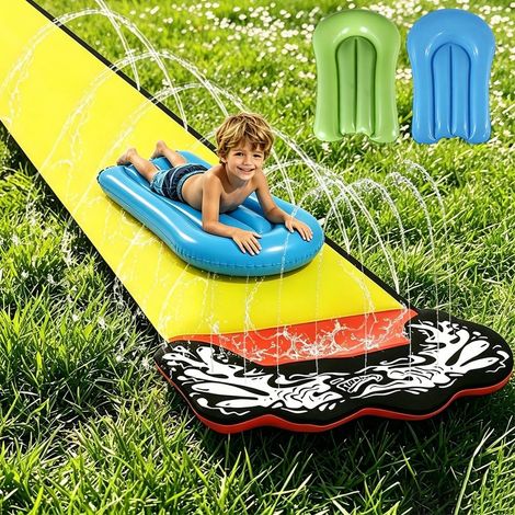 480 70cm Toboggan Aquatique, Toboggan pour Pelouse, Tapis De Glisse Eau Enfant avec Bodyboards, Jet D'ea pour Enfants Et Adultes, Jeux d'eau en Extérieur, Fête D'été, Jardin Pelouse (1/5)