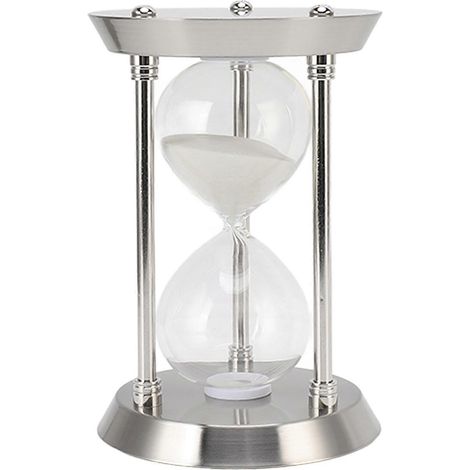 Sablier métallique vintage décoratif, minuterie à sable doré haute brillance, horloge à écoulement remplaçable, modèle classique pour bureau et étagère (1/5)