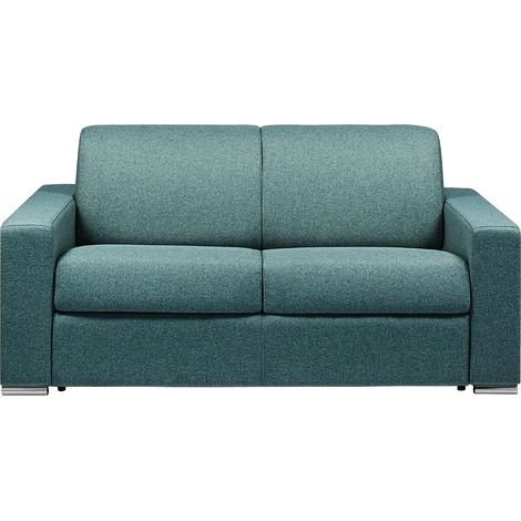 Divano letto 2 posti a ribalta in Tessuto Blu - Larghezza Materasso 120 cm - Spessore 18 cm - CALITO (1/4)