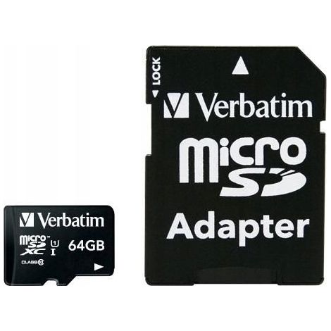Scheda micro SD Verbatim da 64 GB (sdxc) Classe 10, 44084