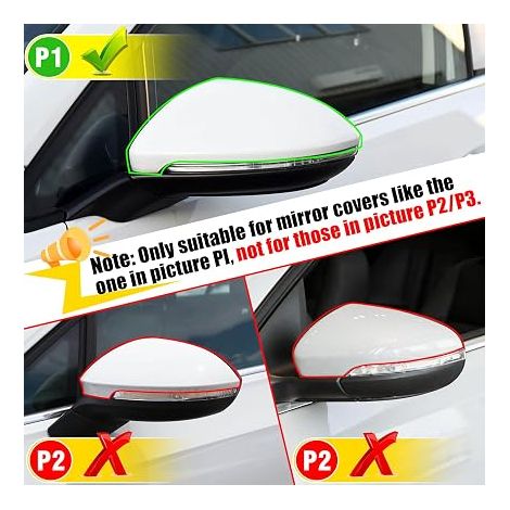Coque de Rétroviseur Golf 7/7.5 2013-2018 Boîtier de Rétroviseur Golf MK7 MK7.5 Couverture Miroir - Blanc (1/3)