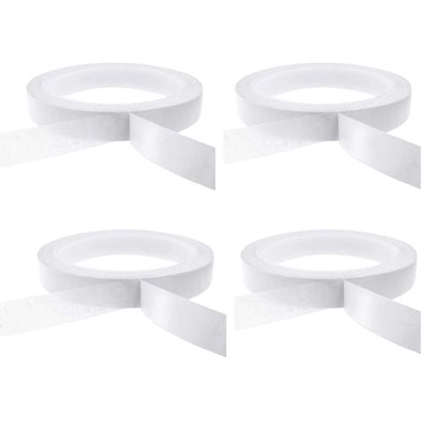 Double sided tape, 4 rolls of 6mm x 20m tape, used for crafts, DIY, photos, wallpapers, scrapbooks, sewing, handicrafts, decoration, rubber stamps, cards, boxes, packaging (1/5)