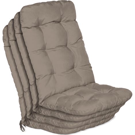 Lot de 4 coussins d'appui pour fauteuils à dossier haut Flair HL, 120 x 50 x 8 cm, taupe (1/5)