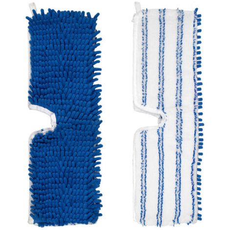 Pair Lntyq Lot de 2 recharges de balai à franges en microfibre lavable et réutilisable pour balai O-Cedar, nettoyage humide et anti-poussière pour bois dur, vinyle, stratifié, carrelage (1/5)