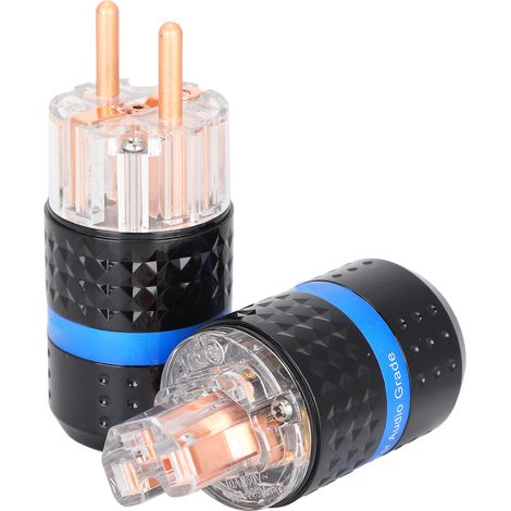Prise audio Monosaudio E103/F103 en cuivre pur transparent - Connecteur mâle/femelle 100‑250V pour câble audio
