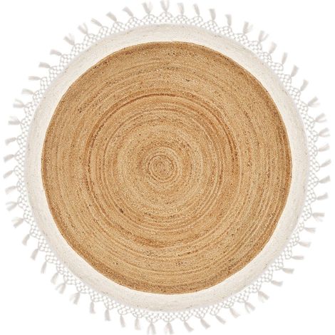 Teppich MARTS Weiß ø 140 cm Jute