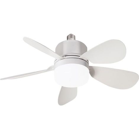 Ventilateur de plafond avec lumière LED et télécommande, 3 couleurs, variateur progressif, réglage à 3 vitesses, fonction minuterie, matériau ABS pour chambre à coucher, salon, cuisine, salle (1/5)