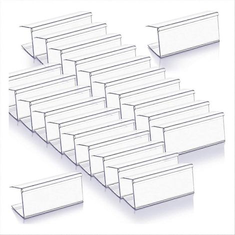 Lot de 100 porte-étiquettes en bois transparents pour étagères, 6 cm de long x 2,5 cm de haut. (1/5)
