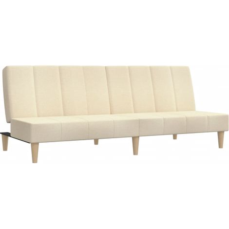 Divano Letto a 2 Posti Crema in Tessuto vidaXL 664548 (1/5)