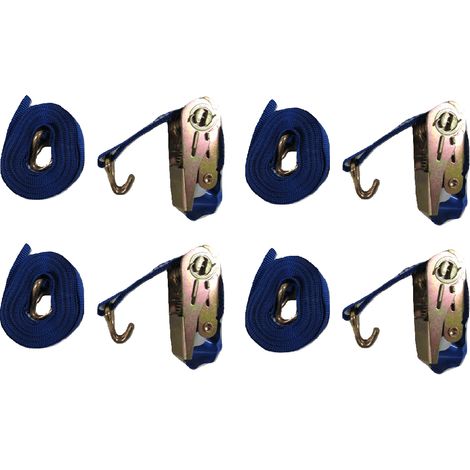Ratchet Tie Down Straps 35MM 3T 6M X4 (Heavy Duty Cargo Trailer Lashing Ton J Hook) (1/5)