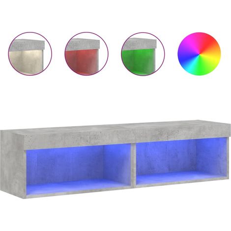 Maison Exclusive - Muebles para TV con luces LED 2 uds gris hormi (1/5)