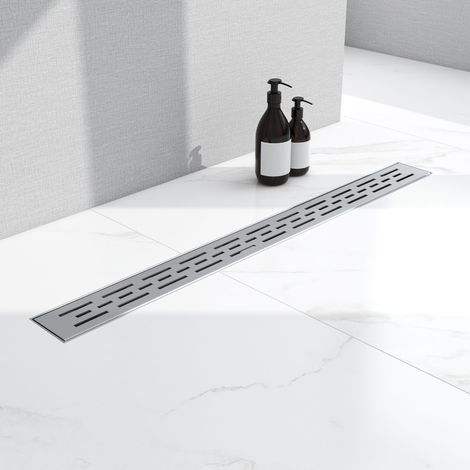 AICA caniveau de douche en acier inoxydable italien,siphon de drainage au sol en carrelage,réglable en hauteur avec désodorisant- Style 1-110 cm